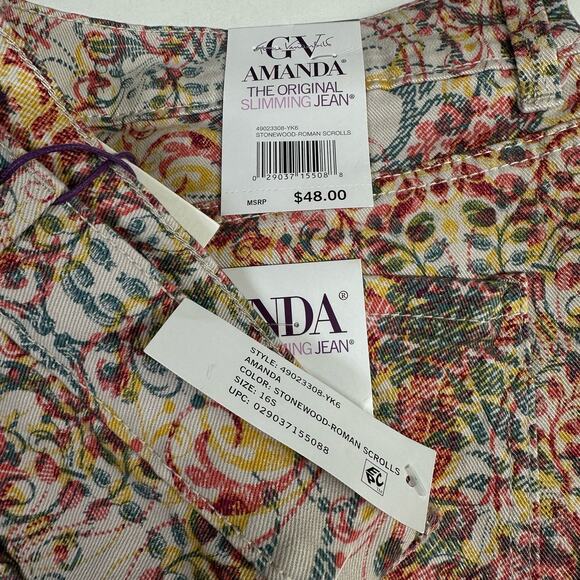 GV Amanda The Original Slimming Jean Stonewood-Roman Scrolls Size 16 New - Picture 5 of 5